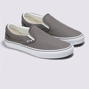 Vans Classic Slip-On Canvas Shoes - Gray Customs Classic Slip-On
